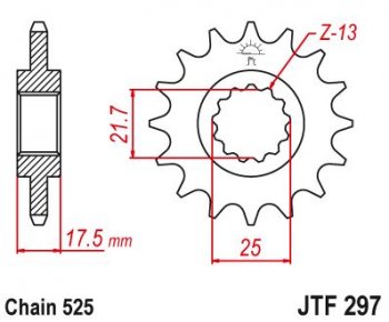 2 199 р. Звезда цепного привода JTF297 15 (jtf297.15). Увеличить фотографию 1