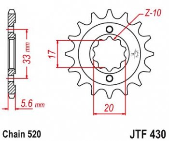 1 189 р. Звезда цепного привода JTF430 13 (jtf430.13). Увеличить фотографию 1