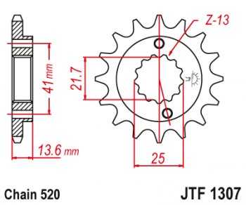 1 799 р. Звезда цепного привода JTF1307 14 (jtf1307.14). Увеличить фотографию 1