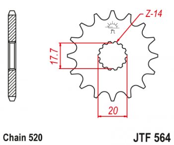 1 199 р. Звезда цепного привода JTF564.13 (jtf564.13). Увеличить фотографию 1