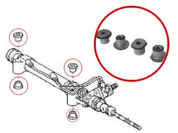 819 р. Сайлентблок рулевой рейки (комплект) TOYOTA LAND CRUISER PRADO HILUX SURF4RUNNER 02-09LEXUS GX470 (ST-44200-35061B). Увеличить фотографию 1