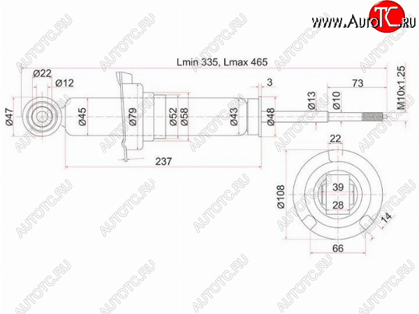 2 199 р. Стойка задняя LH-RH SAT  Honda Civic ( ES,  EP,  EU,  FN,  FD,  FK,FN,  FB,  FK2) (2000-2016) седан дорестайлинг, хэтчбэк 3 дв. дорестайлинг, хэтчбэк 5 дв. дорестайлинг,  хэтчбэк 5 дв. рестайлинг, седан рестайлинг, хэтчбэк 3 дв. рестайлинг, купе дорестайлинг, седан дорестайлинг, хэтчбэк 5 дв. дорестайлинг, купе рестайлинг, седан рестайлинг, хэтчбэк 5 дв. рестайлинг, седан, хэтчбэк 5 дв.