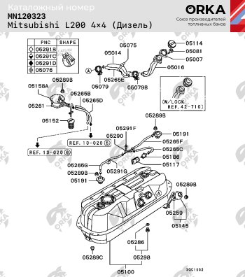 11 199 р. Топливный бак (550х240х940), (Дизель), (антикоррозия) сталь ORKA Mitsubishi Dion CR6W,CR9W дорестайлинг (2000-2002). Увеличить фотографию 11