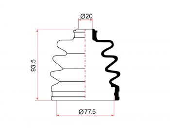 599 р. Пыльник ШРУСа наружный NISSAN BLUEBIRD SYLPHY QNG10 00-05ALMERA N15 95-00 (07-421). Увеличить фотографию 1