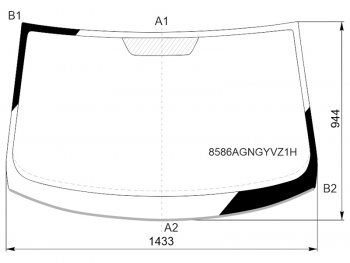 7 749 р. Стекло лобовое (Молдинг) Volkswagen Golf 03-09  Jetta 05-10 (8586AGNGYVZ1H). Увеличить фотографию 1