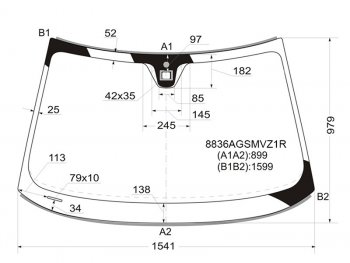 15 399 р. Стекло лобовое (Датчик дождя Молдинг) Volvo S80 06-16  V70 07-16  XC70 07-16 (8836AGSMVZ1R). Увеличить фотографию 1