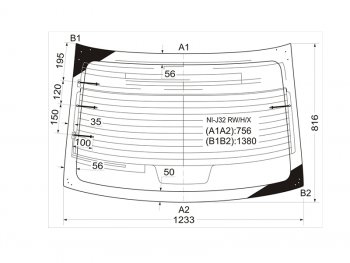 6 299 р. Стекло заднее (Цвет зеленый Обогрев Антенна) Nissan Teana 08-14 (NI-J32 RW/H/X). Увеличить фотографию 1