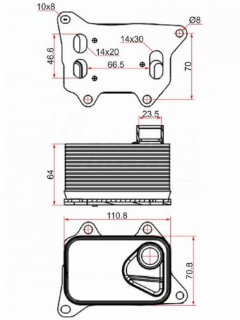 2 699 р. Радиатор масляный AUDI A1 10-A3 12-A4 07-A5 07-A6 11-A7 10-Q3 11-Q5 08-Q7 15-PORSCHE MACAN (ST-06L117021E). Увеличить фотографию 1