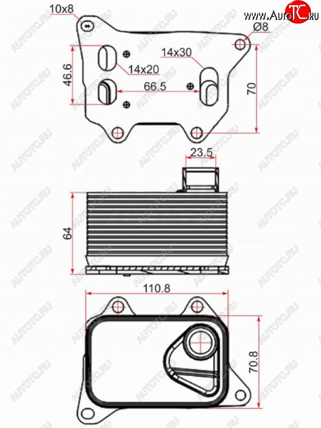 2 699 р. Радиатор масляный AUDI A1 10-A3 12-A4 07-A5 07-A6 11-A7 10-Q3 11-Q5 08-Q7 15-PORSCHE MACAN (ST-06L117021E)