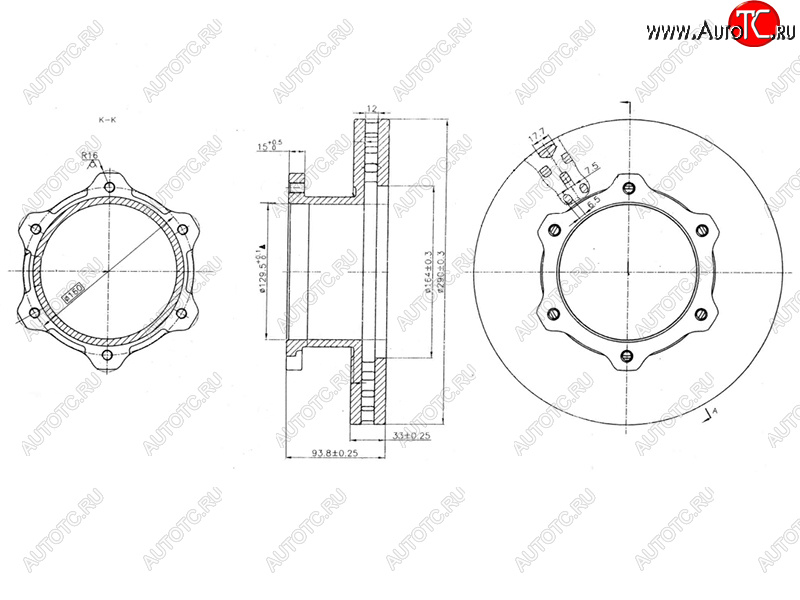 3 599 р. Диск тормозной передний Ø290 SAT  ГАЗ ГАЗель Next ( A21,A22, С41, С42,  A21,A22, С41, С42, Фермер,  A60,A63, A64,  A62,А65,  A31,A32, C45, C46) - ГАЗель NEXT Citiline  А68