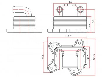 1 439 р. Радиатор масляный OPEL ASTRA G 00-09CORSA C 00-07MERIVA A 03-10 (ST-97223705). Увеличить фотографию 1