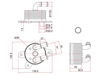 3 289 р. Радиатор масляный АКПП MAZDA 3 13-MAZDA 6 12-CX-5 11- (ST-FZ01-19-9F0). Увеличить фотографию 1