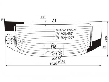 5 649 р. Стекло заднее (Цвет зеленый Обогрев) Subaru Impreza 11-16  XV 11-17  Impreza WRX 14-21  Impreza (SUB-XV RW/H/X). Увеличить фотографию 1