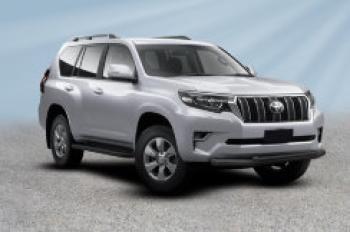 Защита переднего бампера d76+d57 двойная Slitkoff Toyota Land Cruiser Prado J150 2-ой рестайлинг (2017-2020) ()