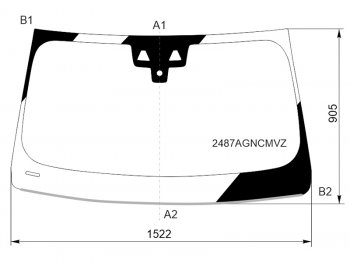 9 249 р. Стекло лобовое (Две камеры Датчик дождя Молдинг) BMW X3 17- (2487AGNCMVZ). Увеличить фотографию 1