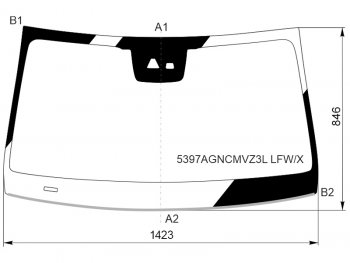 11 249 р. Стекло лобовое (Камера Датчик дождя Молдинг) Mercedes-Benz EQC 18-  GLC Coupe 19-23 (5397AGNCMVZ3L LFW/X). Увеличить фотографию 1