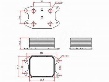 3 589 р. Радиатор масляный AUDI A1 10-/A3 12-/A4 15-/A5 16-/Q2 16-/Q3 11-/SKODA FABIA 14-/OCTAVIA 13-/RAPID 1 SAT ST-04E117021C, st04e117021c (ST-04E117021C). Увеличить фотографию 1