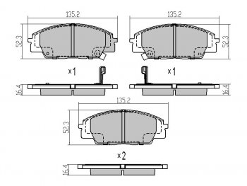 1 249 р. Колодки тормозные перед FL-FR SAT  Honda Civic ( 8,  8 FN) (2005-2012). Увеличить фотографию 1