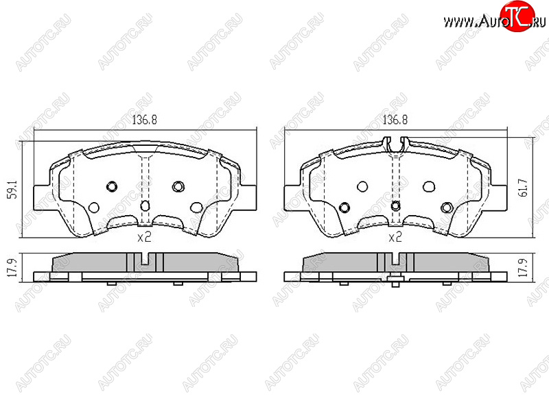 1 479 р. Колодки тормозные задние RH-LH SAT  Ford Tourneo Custom - Transit Custom