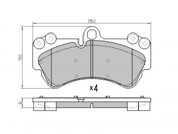 Колодки тормозные перед FL-FR SAT  Porsche (Порш) Cayenne (Кайен) ( 955,  957) (2002-2010), Volkswagen (Волксваген) Touareg (Туарек) ( GP,  NF,  CR) (2002-2024),  Touran (Туран) ( 1T,  2T) (2003-2024)