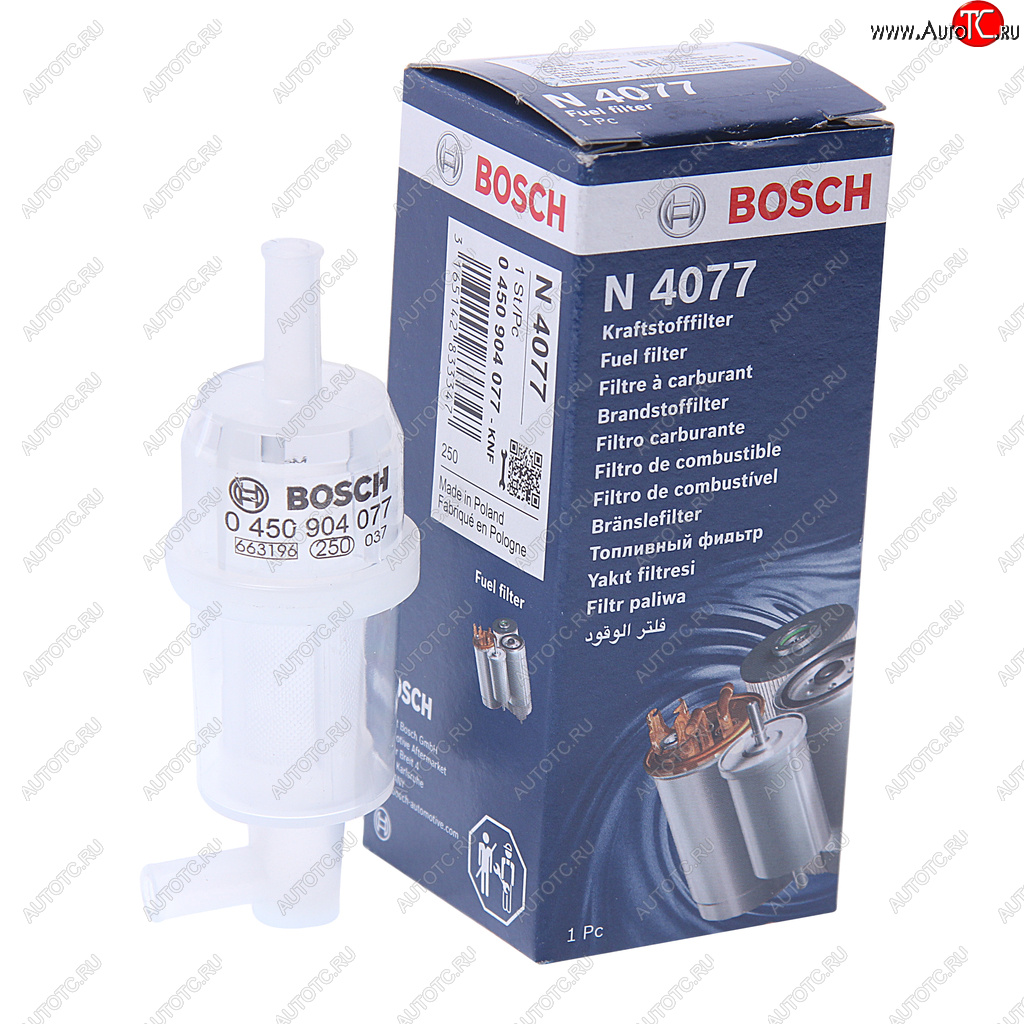 199 р. Фильтр топливный MERCEDES E (W124),G (W460,W463) BOSCH BOSCH 0450904077 (0450904077)