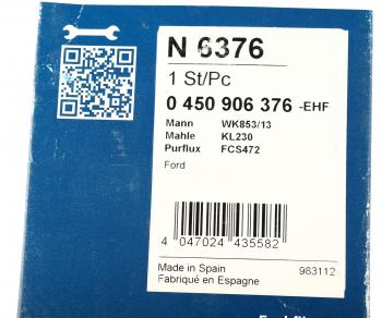 1 999 р. Фильтр топливный FORD Transit,Focus,Mondeo (1.8 /2.0 TDI) HYUNDAI Terracan KIA Carnival BOSCH BOSCH 0450906376 (0450906376). Увеличить фотографию 4
