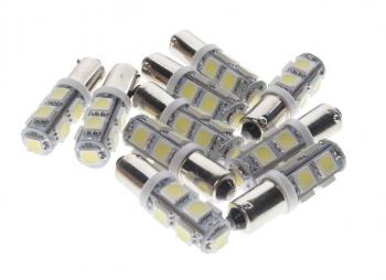 27 р. Лампа светодиодная 12V T4W BA9s 6000K 9 SMD 5050 White MEGA ELECTRIC (090131w). Увеличить фотографию 1