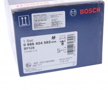 2 999 р. Колодки тормозные передние (4шт.) BOSCH CITROEN C5 RD дорестайлинг, седан (2008-2017). Увеличить фотографию 4