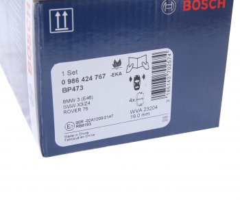 3 479 р. Колодки тормозные BMW 3 (E46) передние (4шт.) BOSCH (0986424767). Увеличить фотографию 4