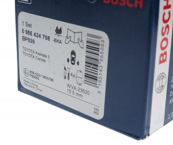 2 489 р. Колодки тормозные задние (4шт.) BOSCH Toyota Avensis T250 седан дорестайлинг (2003-2006). Увеличить фотографию 3