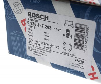 1 379 р. Колодки тормозные OPEL Astra F,Corsa A,B,C,Tigra B задние барабанные (4шт.) BOSCH BOSCH 0986487263 (0986487263). Увеличить фотографию 4