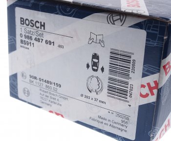 1 699 р. Колодки тормозные NISSAN Almera N16E (00-06) задние барабанные (4шт.) BOSCH BOSCH 0986487691 (0986487691). Увеличить фотографию 4