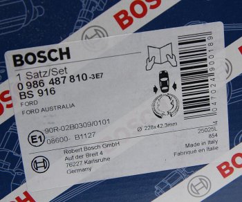 2 999 р. Колодки тормозные FORD Focus 2 (04-) задние барабанные (4шт.) BOSCH (0986487810). Увеличить фотографию 4