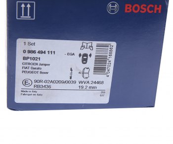 3 759 р. Колодки тормозные PEUGEOT Boxer CITROEN Jumper (06-) передние (4шт.) BOSCH (0986494111). Увеличить фотографию 4