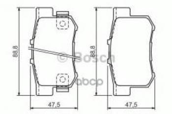 Колодки тормозные задние (4шт.) BOSCH  Honda Accord (CU,  CW,  CR,  CV), CR-V (RE1,RE2,RE3,RE4,RE5,RE7,  RM1,RM3,RM4,  RW,RT)