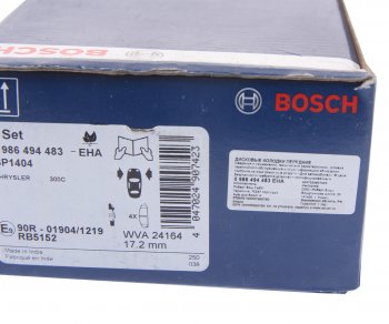 5 499 р. Колодки тормозные передние (4шт.) BOSCH Chrysler 300C LX седан (2004-2011). Увеличить фотографию 4