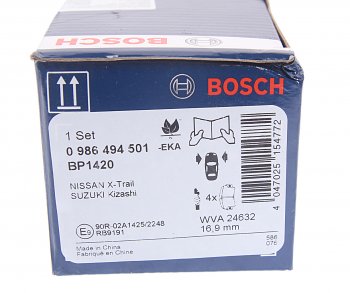 2 199 р. Колодки тормозные NISSAN Qashqai (J10E),X-Trail (T31) передние (4шт.) BOSCH BOSCH 0986494501 (0986494501). Увеличить фотографию 4