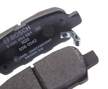 1 199 р. Колодки тормозные NISSAN X-Trail,Qashqai,Tiida INFINITI FX RENAULT Koleos задние (4шт.) BOSCH BOSCH 0986494861 (0986494861). Увеличить фотографию 2