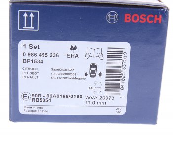 799 р. Колодки тормозные PEUGEOT 206 (00-),306 (-02) RENAULT Megane (-02) задние (4шт.) BOSCH BOSCH 0986495236 (0986495236). Увеличить фотографию 3