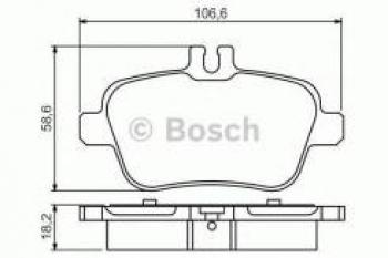 2 299 р. Колодки тормозные задние (4шт.) BOSCH Mercedes-Benz A class W176 дорестайлинг, хэтчбэк 5 дв. (2012-2015). Увеличить фотографию 1