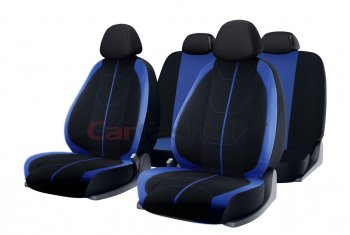 1 849 р. Универсальные чехлы сидений (майка, 11 предм., полиэстер) Bravo CARFASHION Mazda 2/Demio DW рестайлинг (1999-2002) (черно-синие). Увеличить фотографию 1