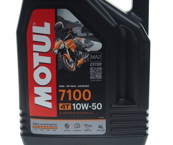 7 649 р. Масло моторное для 4-х тактных двигателей 7100 ESTER 4T 10W50 синт.4л MOTUL (104098). Увеличить фотографию 2