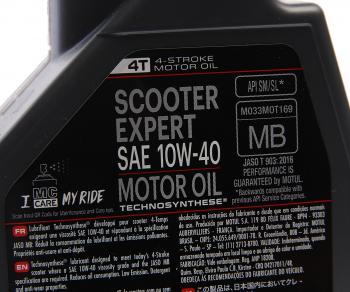 1 239 р. Масло моторное для 4-х тактных двигателей SCOOTER EXPERT 4T 10W40 MB псинт.1л MOTUL (105935). Увеличить фотографию 2