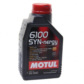 1 099 р. Масло моторное 6100 SYNERGIE 5W40 псинт.1л MOTUL (107975). Увеличить фотографию 1