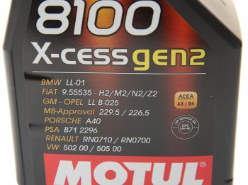 1 339 р. Масло моторное 8100 X-CESS GEN2 5W40 синт.1л MOTUL (109774). Увеличить фотографию 2