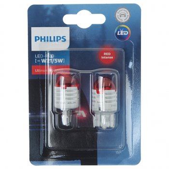 1 879 р. Лампа светодиодная 12V W215W W3x16q блистер (2шт.) LED Red Ultinon Pro3000 PHILIPS (11066u30r-2бл). Увеличить фотографию 1