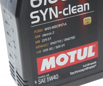 1 149 р. Масло моторное 6100 SYN-CLEAN 5W40 псинт.1л MOTUL (111691). Увеличить фотографию 2