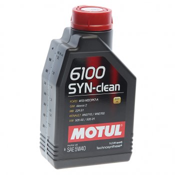 1 149 р. Масло моторное 6100 SYN-CLEAN 5W40 псинт.1л MOTUL (111691). Увеличить фотографию 1