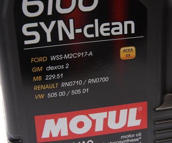 4 199 р. Масло моторное 6100 SYN-CLEAN 5W40 псинт.4л MOTUL (111863). Увеличить фотографию 2