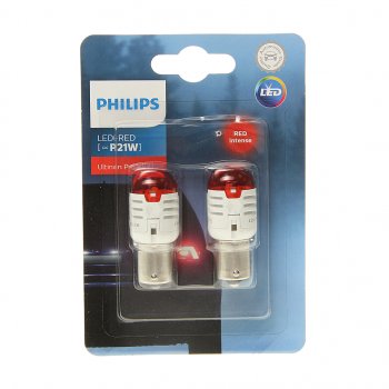 1 879 р. Лампа светодиодная 12V P21W BA15s блистер (2шт.) LED Red Ultinon Pro3000 PHILIPS (11498u30r-2бл). Увеличить фотографию 1